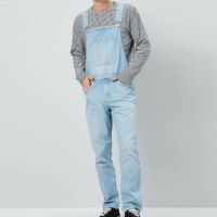 Mens Jeans Overalls High Street Straight Denim Jumpsuits Hip Hop Men Cargo Bib Pants Cowboy Male Jean Dungarees