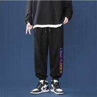 M-8XL National Street Wear Unique Hip-Hop Gradient Letter พิมพ์ช่อดอกไม้ข้อเท้าความยาวกางเกงผู้ชายผู้หญิง Trendy