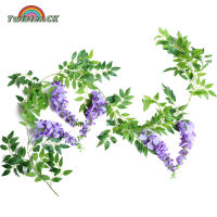 Twister.CK Artificial Wisteria Flowers Garland Fake Flower Wisteria Garlands 190CM For Outdoor Indoor Wedding Wall Bedroom Decoration