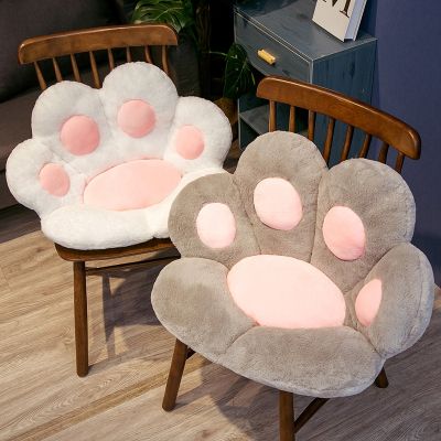 Cat Paw Cushion Backrest Cushion Soft Lumbar Pad Plush Throw Pillow for Office Bedroom Dining Chair Back Rest Pillows