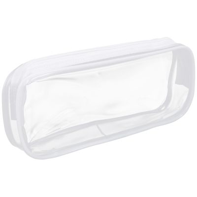 4 Pieces Clear PVC Zipper Pen Pencil Case, Big Capacity Pencil Bag Makeup Pouch with Zipper for School Office Stationery(White)