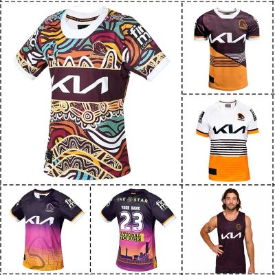 Number） [hot]2023 / Jersey Size:S-5XL City Home Custom Broncos / - / （Print Jersey Name Brisbane Mens Indigenous Away Singlet Rugby /