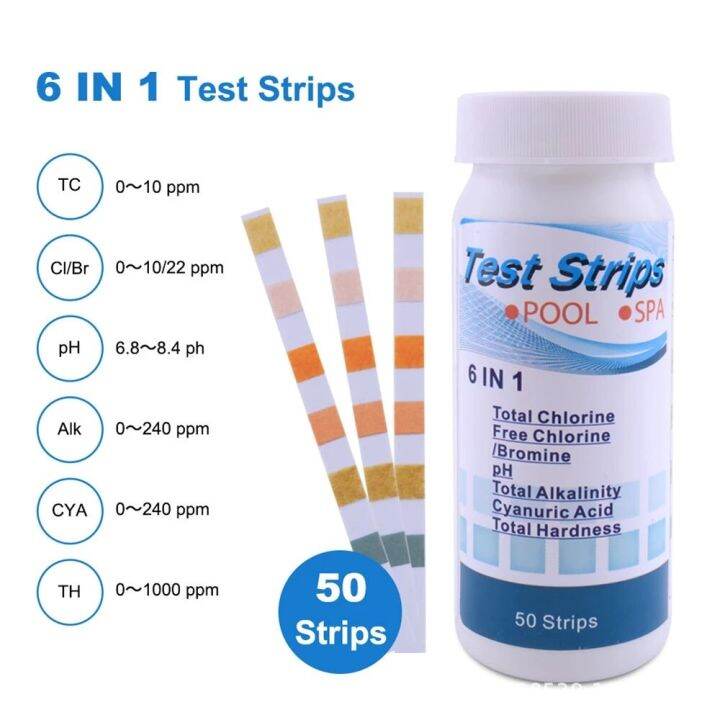 50pcs-6-in-1-test-strips-chlorine-dip-hot-tub-ph-tester-paper-swimming-pool-test-strip-hot-spring-water-test-strips-spa-testing-inspection-tools