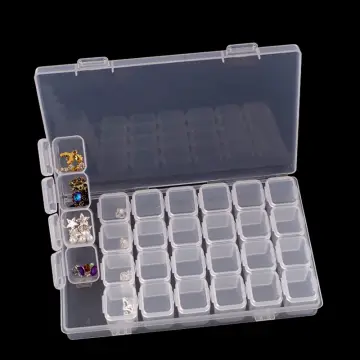 30 Slots Diamond Embroidery Storage Box, Jewelry Medicine  Painting Accessories Tool Storage Case ( Blue )
