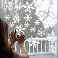 【cw】 27pcs/lotSnowflakeWall Stickers Glass Window StickerDecorations forNew YearNavidad 【hot】