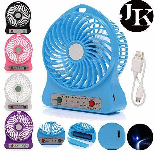 JK MALL Mini USB snow fan Rechargeable Portable Cooling Fan With