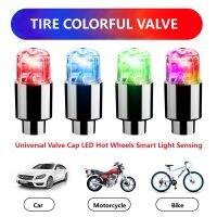 2PCS Bicycle Valve Light Bike Valve Lamp Seven Colors Tire Caps LED Lamps Flash Light Wheel Light For Cars Bikes Motorbikes Lights Reflectors