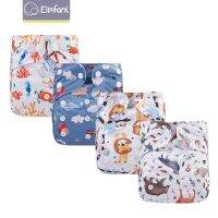 Elinfant popular print waterproof diaper cover washable reusable one size for 3-15kg baby cloth diaper Cloth Diapers