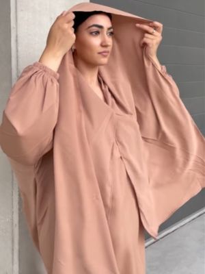 【YF】 Eid Ramadan Jilbab One Piece Prayer Dress Hooded Abaya Muslim Women Kaftan Hijab Robe Plain Dubai Turkey Modest Clothes