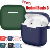 Earphone Case for Redmi Buds 3 Silicone Cover Skin Protective Sleeve with Keychain Hook for Xiaomi Redmi Buds 3 Headphone Fundas Wireless Earbud Cases
