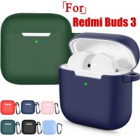 Earphone Case for Redmi Buds 3 Silicone Cover Skin Protective Sleeve with Keychain Hook for Xiaomi Redmi Buds 3 Headphone Fundas Headphones Accessorie