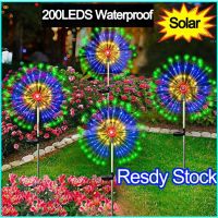 【hot sale】 ㍿✴ B28 Outdoor Solar Fireworks Light 200LEDS 8 Modes Ground Plug Garden Light for Outdoor Lighting Lawn Fairy Light Christmas Light Dandelion Lampu