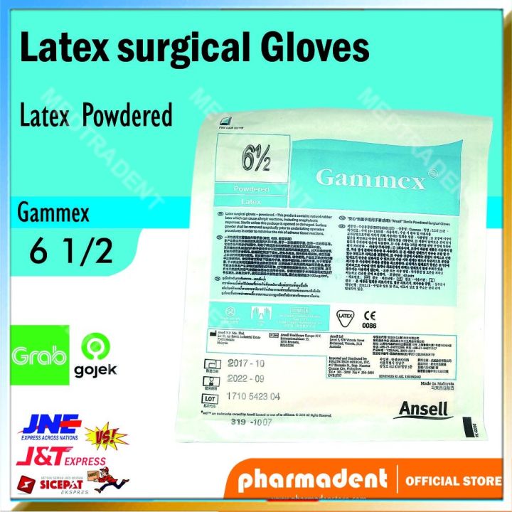 ANSELL GAMMEX Latex Sarung Tangan / Surgical Gloves Powder Lazada