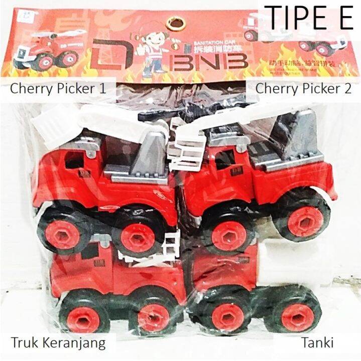 4 in 1 Truck Engineering Assembly Mobil Truk DIY Mainan Bongkar Pasang ...