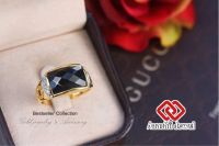 **แหวนทอง พลอยนิล + เพชร CZ Ring** แหวนพลอย แก้ชง แหวน พลอยประจำวันเกิด แหวนผู้หญิง เสริมดวง แหวนชาย เสริมโชคลาภ เรียกทรัพย์