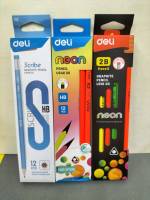 Deli  Graphite Pencil ดินสอไม้ 2B ทรงสามเหลี่ยม (แพ็ค 12 แท่ง) ดินสอ เครื่องเขียน อุปกรณ์การเรียน ดินสอ2B school