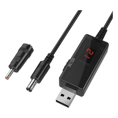 ตัวแปลง USB บูสต์ DC 5V ถึง9V 12V USB สายสเต็ตัวแปลงขึ้น + คอนเนคเตอร์3.5X1.35มม. สำหรับแหล่งจ่ายไฟ/ที่ชาร์จ/ตัวแปลงไฟฟ้า