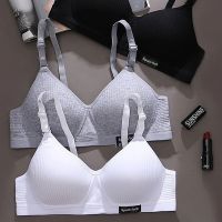 [HOT YUHIIIXWQQW 568] Wireless Gathered Cotton Underwear Women AB Cup Bra Comfort V Brassiere Push Up Lingerie Bralette For Women Seamless Bras