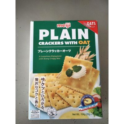 🍀For you🍀 Meiji Plain Crackers With Oat บิสกิต104 กรัม โปรซื้อ1ชิ้นแถม1ชิ้น