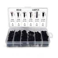 146Pcs/set Universal Trunk Boxed Buckle Auto Rivets Plastic Car Clamps Molding Fasteners Clips