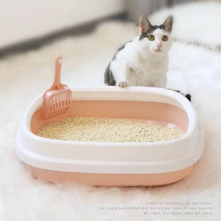 Large Cat Litter Box Semi Closed Tandas Kucing Cat Toilet for Small to