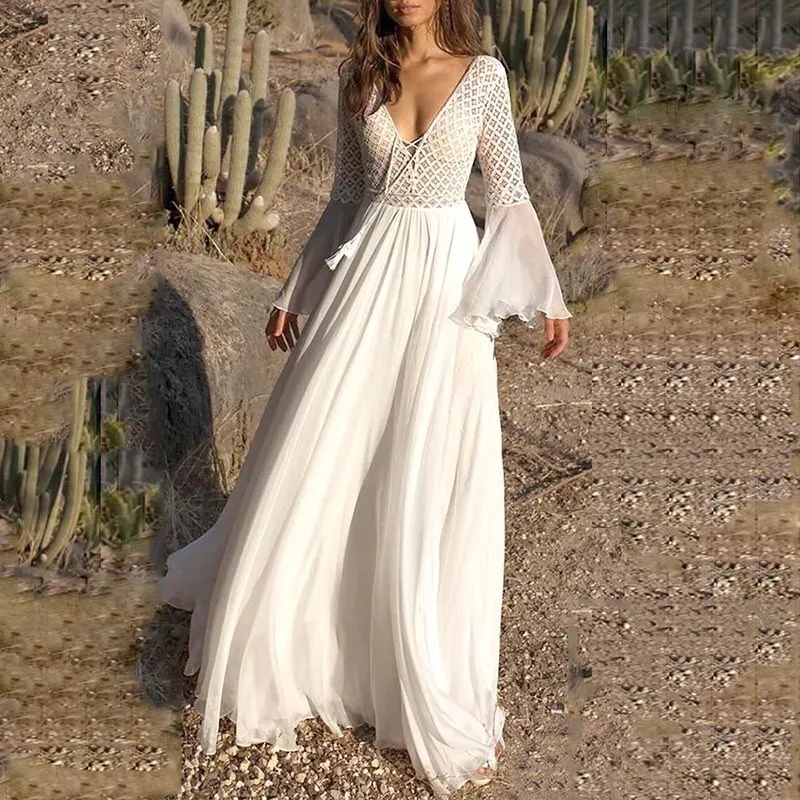 lace maxi boho dress