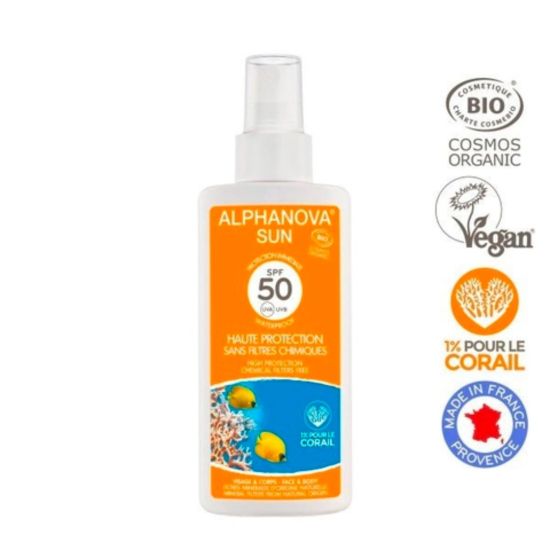 Kem chống nắng hữu cơ dạng xịt spf50 alphanova 125g - xịt chống nắng - ảnh sản phẩm 3