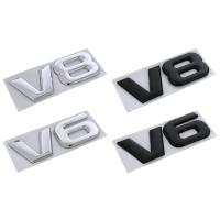 สติกเกอร์โลโก้ V8 V6สูงสำหรับโตโยต้าสติ๊กเกอร์รถโลหะตัวนูนติดฝากระโปรงท้ายด้านข้างแก้ไขสีดำเงิน