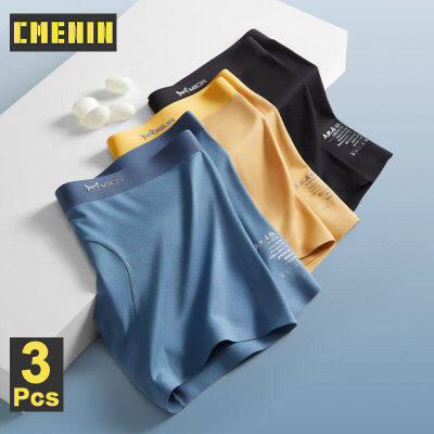 CMENIN MiiOW 3Pcs Ins สไตล์กางเกงในชายบ็อกเซอร์ Smooth Modal Silk Soft Seamless กางเกงในชายบ็อกเซอร์กางเกงขาสั้นกางเกงใน MRCS2282