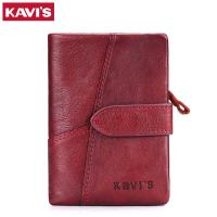 KAVIS 2020 Genuine Leather Women Wallet And Purses Coin Purse Female Small Portomonee Rfid Walet Lady Perse For Girls Money Bag