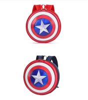 Childrens Boys Girls Roundness Captain Ameri Shield Backpack School Primary Students Superhero Bag Gift Cosplay Prop