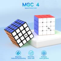 ลูกบาศก์ความเร็วมหัศจรรย์แม่เหล็ก YJ MGC 4X4 M ไม่มีสติ๊กเกอร์ของเล่น Fidget มืออาชีพ MGC 4 M MGC4จิ๊กซอว์ลูกบาศก์ของรูบิก