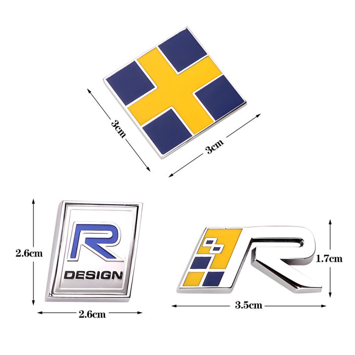 volvo-สติกเกอร์ด้านหลัง-awd-r-จารึกธงสวีเดนสังกะสีป้ายสัญลักษณ์สำหรับ-volvo-s40-s70-s80-xc60-xc70-v40-v50-v70-v90แต่งรถ