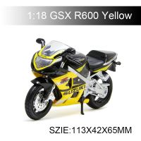 Maisto 1:18 Suzuki Gsxr600 Gsx โมเดลรถมอเตอร์ไซค์สีเหลือง R600ของเล่นเก็บสะสมแข่งขนาดเล็ก Diecast