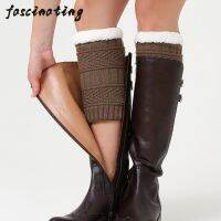 【CW】 2022 NEW knitted thickened knee warmers wool warm boot covers L-shaped and fleecy