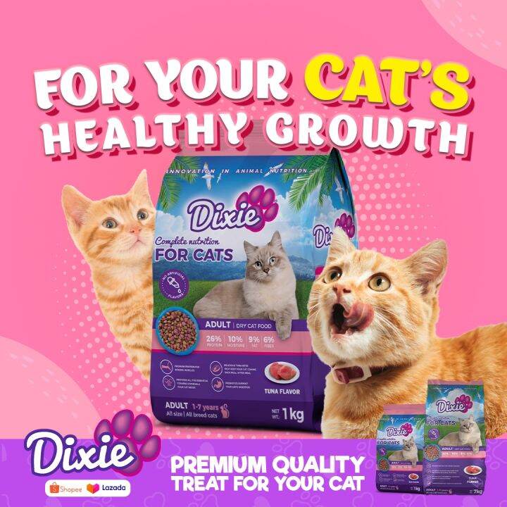 Dixie Cat Adult Dry Food 1kg Tuna [Original Packaging] Lazada PH