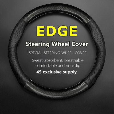 huawe Car PUleather For Ford EDGE Steering Wheel Cover Leather Carbon Fit 2.0T 2.7T GTDi 2015 EcoBoost 245 300 330 V6 2016 2017 2018