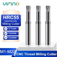 YIFINO HRC55 สําหรับเครื่องตัดเกลียว 3 ฟันเคลือบเหล็กทังสเตนเกลียวเครื่องตัดเกลียว CNC เครื่องตัดเกลียว