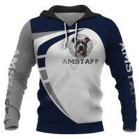 Amstaff เสื้อสวมหัวเสื้อฮู้ดพิมพ์ลาย3มิติสำหรับผู้ชายผู้หญิงเสื้อสเวตเตอร์เครื่องแต่งกายคอสเพลย์แฟชั่นเสื้อกันหนาวสัตว์ตลก01