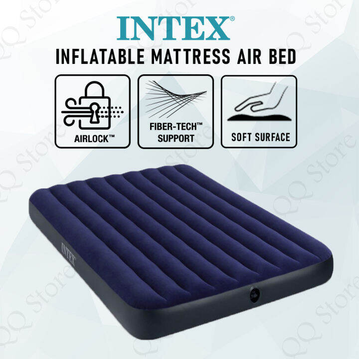 INTEX Inflatable Air Bed Single Queen King Air Pump Mattress Katil