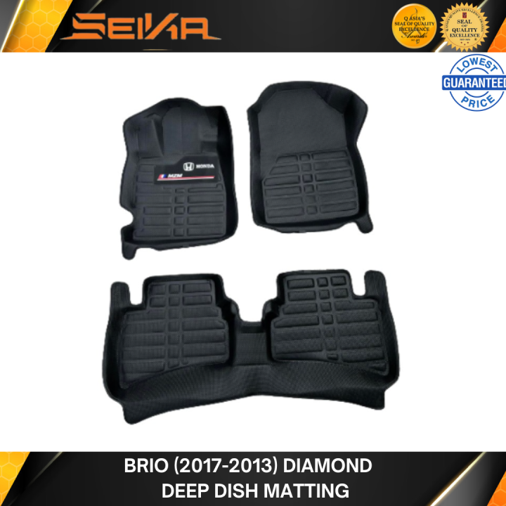 Honda Brio (20152023) Diamond Deep Dish Matting Car Floor 5D Matting