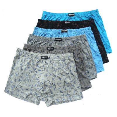 5PcsLot 6XL 5XL Boxer Men Underwear 100Cotton Shorts Boxer Elastic band Underpants Man Short Breathable Solid Flexible