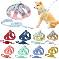 Pet Harness Vest Reflective Dogs Neck Straps Collars Adjustable Dogs Leads Chest Straps for Puppy Cat Chihuahua Outdoor Walking Collars