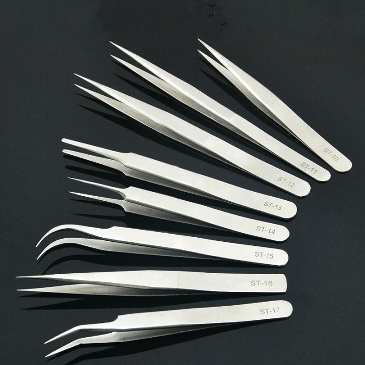 lz-1pcs-new-stainless-steel-industrial-anti-static-tweezers-watchmaker-repair-tools-excellent-quality