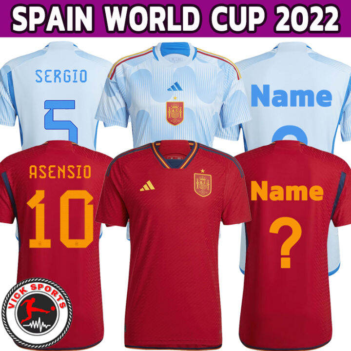 Spain Jersey 2022 World Cup Home Away Football Jersey Custom Name 22 23