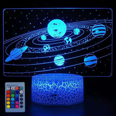 Solar System LED Night Light Universe Space Galaxy Figure For Bedroom Decor 16color Changing USB Remote Lamp Dropshipping