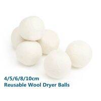 1PC 4/5/6/8/10cm Reusable Wool Dryer Balls Natural Fabric Softener Drying Balls Washing Machine White Dry Kit Ball Home