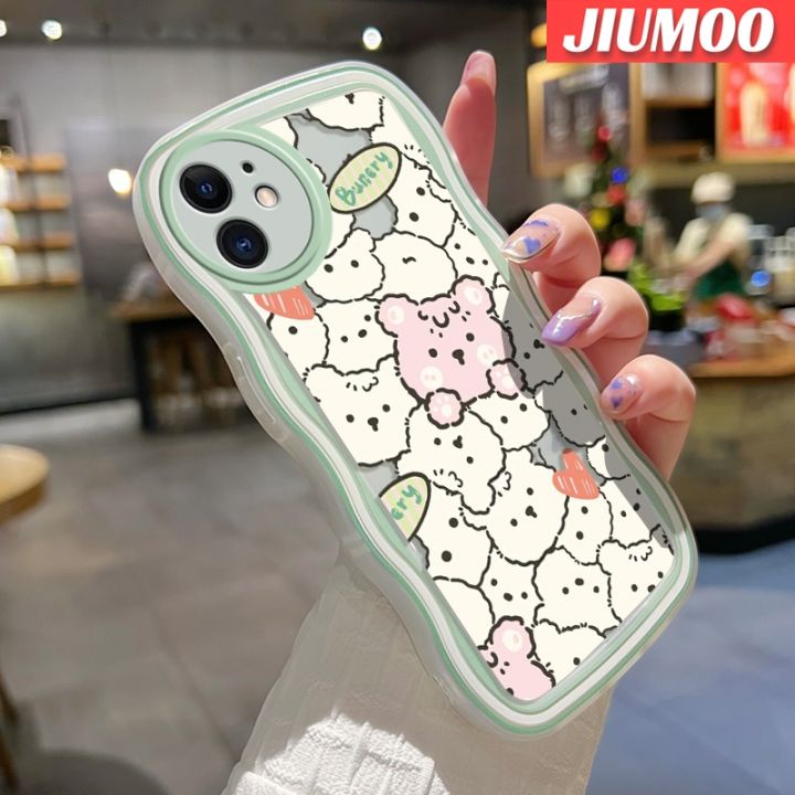 jiumoo-เคสโทรศัพท์ปลอกสำหรับ-samsung-galaxy-a52s-5g-a52-4g-a52-5g-เคสการ์ตูนน่ารักลายกระต่ายขอบคลื่นเคสโทรศัพท์ซิลิโคนใสกันกระแทกแฟชั่นปลอกนิ่มเคสโปร่งใสป้องกันเลนส์กล้องดีไซน์ใหม่