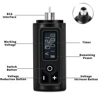 Ambition G4 Wireless Tattoo Black แบตเตอรี่พาวเวอร์ซัพพลาย RCA Interface Adapter 1950MAh แบตเตอรี่6-8ชั่วโมง