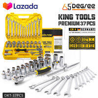 DELTON King Tools ชุดเครื่องมือ ประแจ ชุดบล็อก 37 ชิ้น ขนาด 1/2 นิ้ว (4 หุน) ชุดประแจ บล็อก KING TOOLS SERIES ผลิตจากเหล็ก CR-V Chrome Vanadium แท้ รุ่น DKT-37PCS